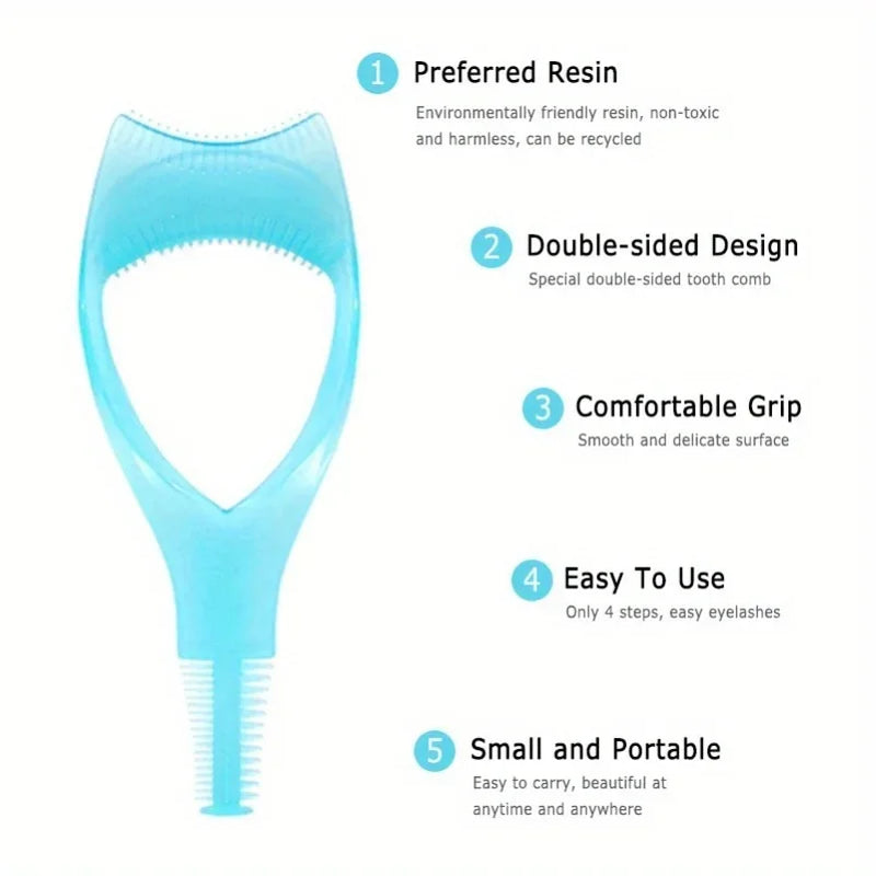 3 in 1 Mascara Applicator Template with Eyelash Curler Guard and Case, Eyeliner Holder, Eyelash Aid, Eyebrow Drawing Tool Makeup