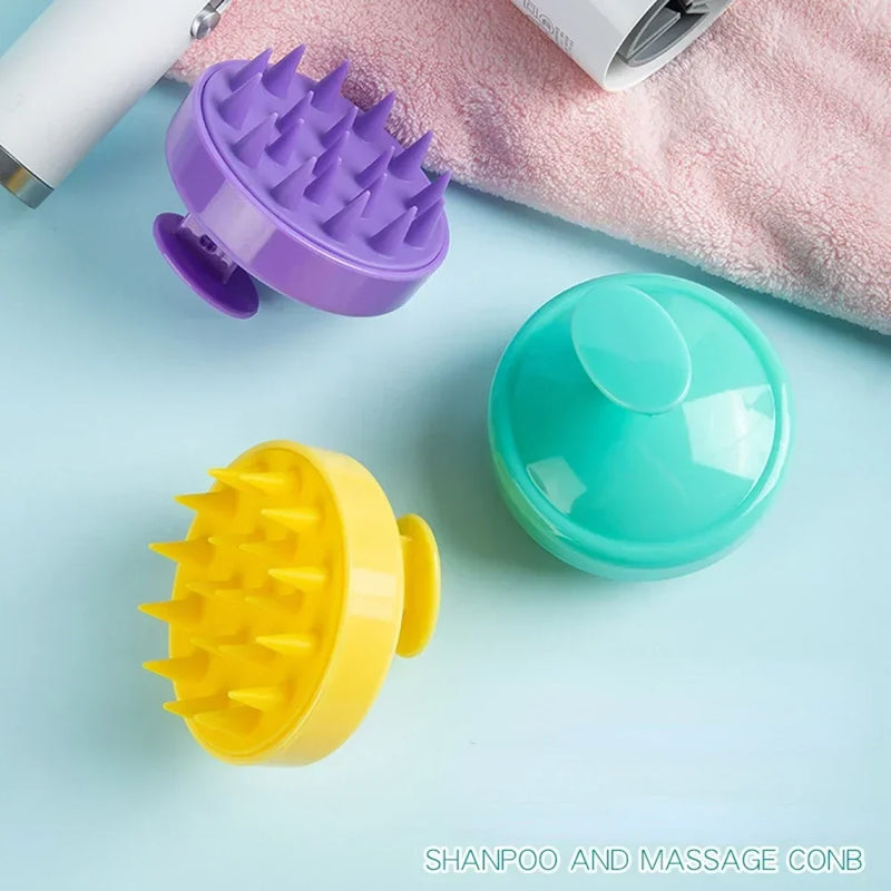 1pc Silicone Shampoo Brush Head Scalp Massage Comb Hair Washing Combs Bath Shower Body Massage Brushes Salon Hairdressing Tools