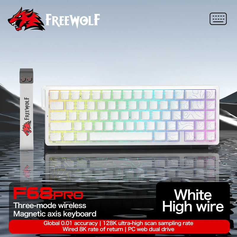 8K Magnetic Gaming Keyboard ATTACK SHARK X68HE Wired and FREEWOLF F68 Wired F68Pro Wireless for Pro Gaming 0.01mm Rapid Trigg