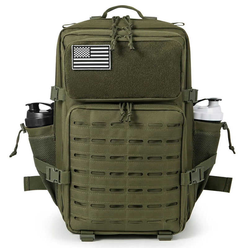 QT&QY 50L Tactical Backpack survival Bag Hunting MOLLE Backpack GYM For Men EDC Outdoor Hiking Rucksack Witch Bottle Holder