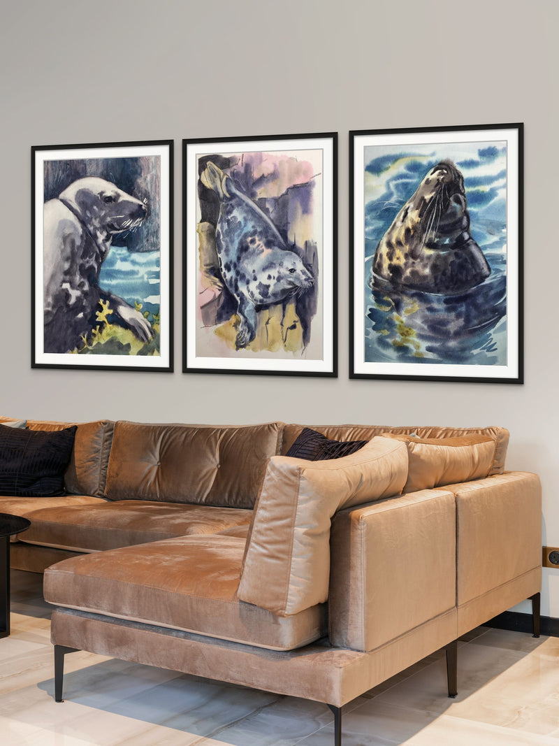 Grey Seal Sighting - Giclée Watercolour Print