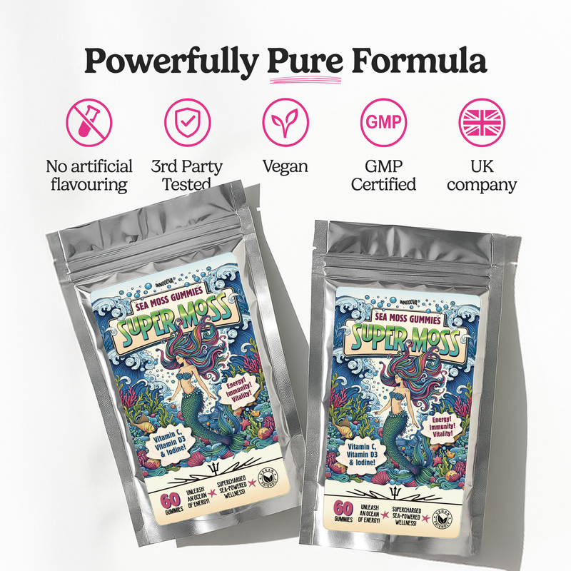 SuperMoss Sea Moss Gummies | Apple Flavour | 60 Gummies | Sea-Powered Energy, Immunity & Vitality