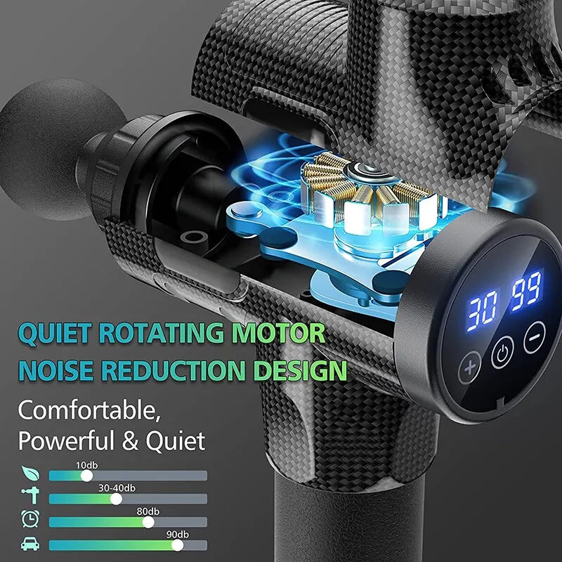 Massage Gun Fascia Deep Muscle Relax Body Neck Massager Electric Fitness Equipment Noise Reduction Male Female