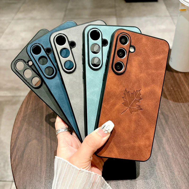 Retro Leather Case For Samsung Galaxy S25 A55 A54 A52 A53 A15 A56 A35 5G S24 S23 S22 S21 Ultra Plus FE Note 20 S24FE S 25 over