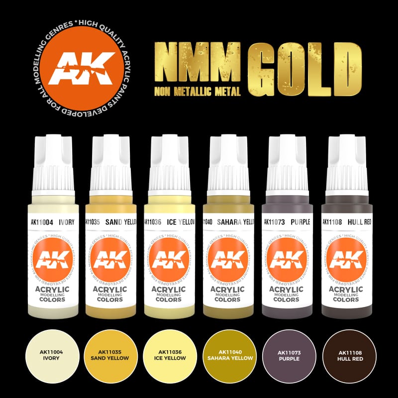 AK Interactive 3rd Gen Acrylic Non-Metallic Metal: Gold AK11606
