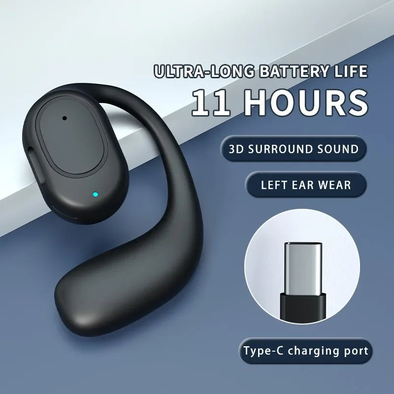 KY2 Wireless Bluetooth Earphones Air Conduction OWS Headphone HiFi Ear-Hook Music Sports Noise Cancel Headset For Smart Phones