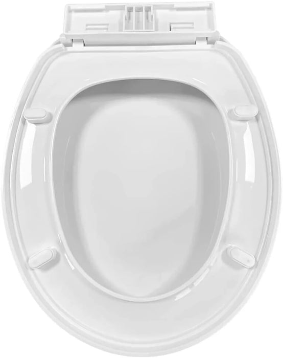 Luxury Bathroom Slow Soft Closing White Toilet Seat Easy To Clean Quick Release