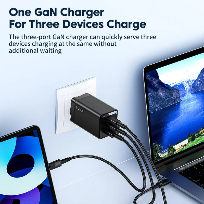 Toocki 67W GaN USB C Charger 65W Quick Charge QC 4.0 PD 3.0 45W Type C Fast USB Charger For iPhone 16 15 14  Pro Samsung MacBook