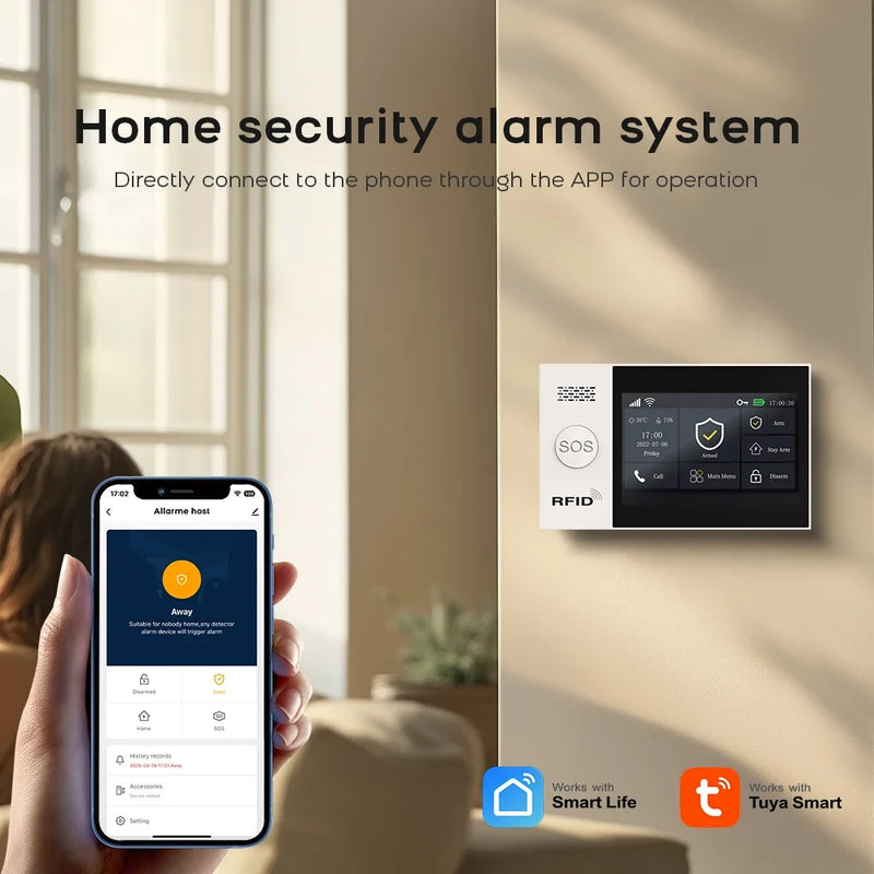 Wireless Home WIFI GSM Home Security With Motion Detector Sensor Burglar Alarm System APP Control Support Alexa