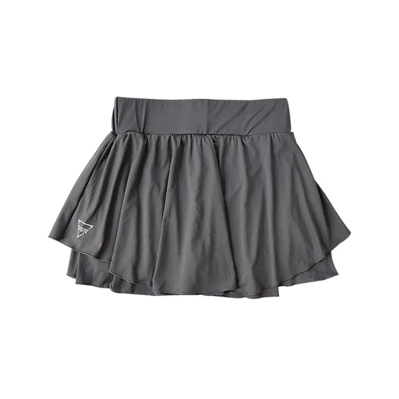 Sports Skirt Fake Two-Piece Running Skirt Womensummer Quick Drying Hip Covering Light Proof Breathable Tennis Yoga Skirt Pants