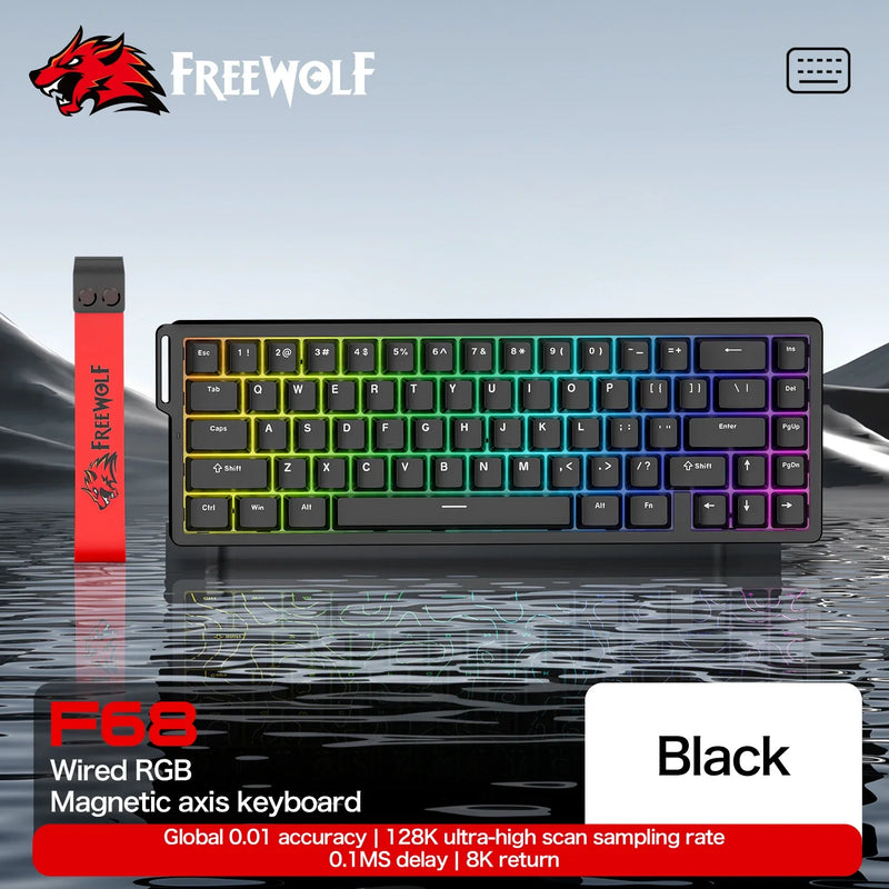 8K Magnetic Gaming Keyboard ATTACK SHARK X68HE Wired and FREEWOLF F68 Wired F68Pro Wireless for Pro Gaming 0.01mm Rapid Trigg