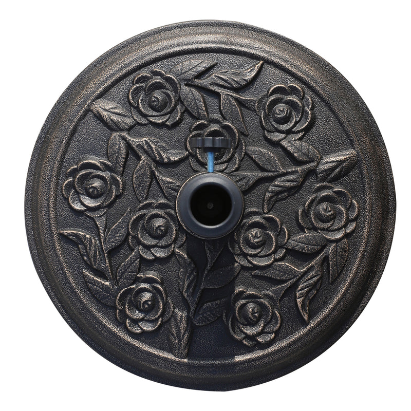 Outsunny 9kg Garden Parasol Base, Round Resin Sun Umbrella Base, Bronze