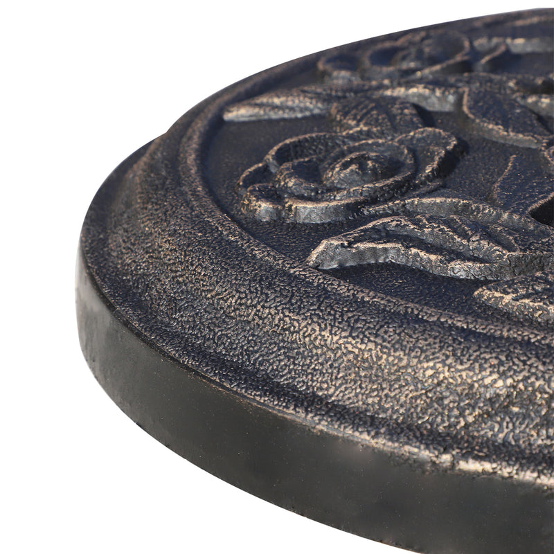 Outsunny 9kg Garden Parasol Base, Round Resin Sun Umbrella Base, Bronze
