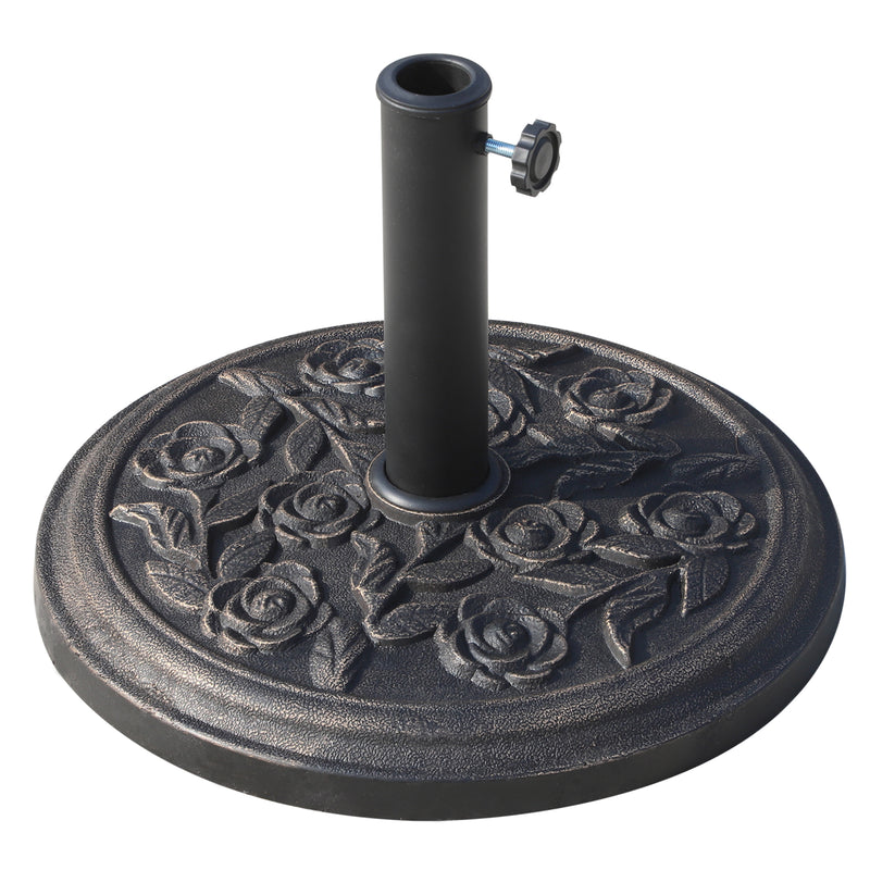 Outsunny 9kg Garden Parasol Base, Round Resin Sun Umbrella Base, Bronze