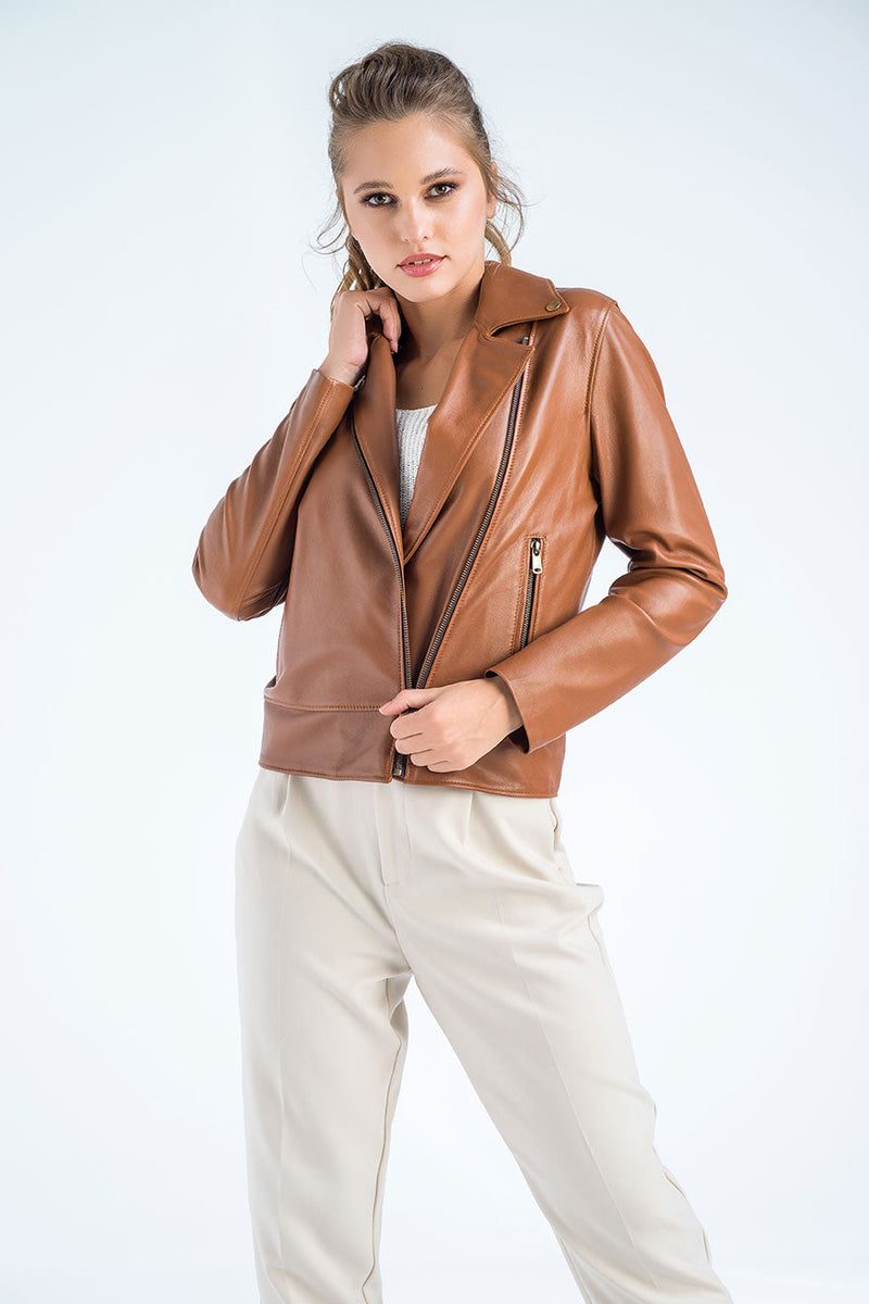 Chocolate Genuine Classic Cut Leather Jacket