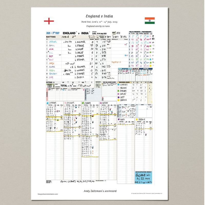 England v India Third Test Jul 2025 - Andy Zaltzman
