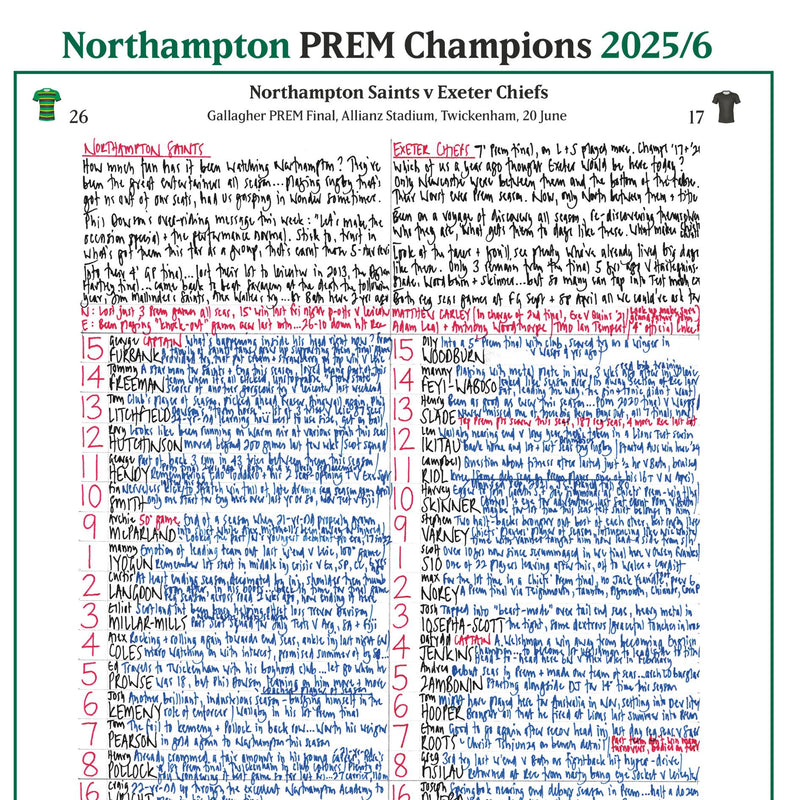 Northampton v Exeter, Premiership Final Jun 2026 - Mullins