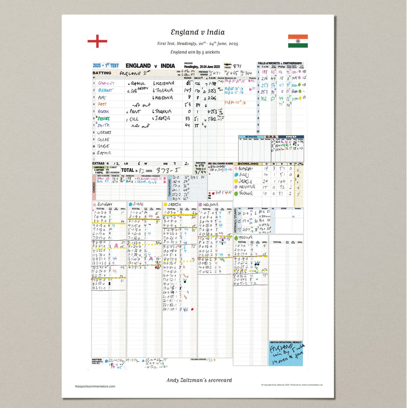England v India First Test Jun 2025 - Andy Zaltzman