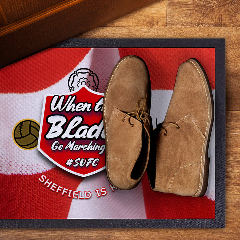 Sheffield  Marching in  - Football Legends - Door Mat -60cm X 40cm