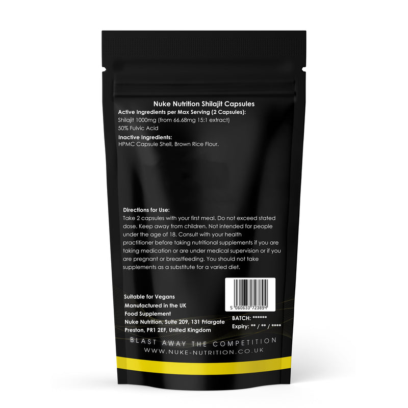 Shilajit 1000mg Serving – Pure Himalayan Energy & Vitality Boost Capsules