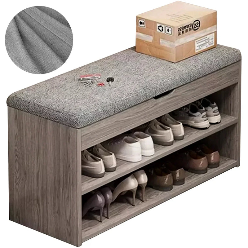 Shoe Cabinet Bench with Storage – Hallway Shoe Rack Seating Stool