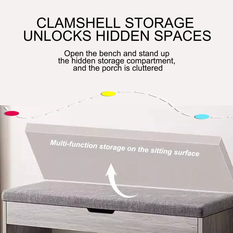 Shoe Cabinet Bench with Storage – Hallway Shoe Rack Seating Stool