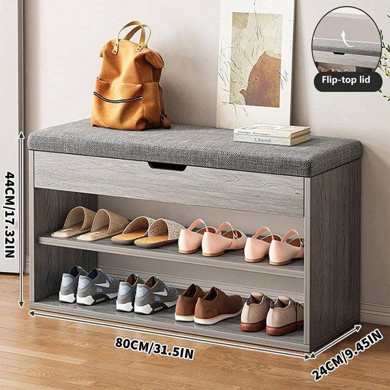 Shoe Cabinet Bench with Storage – Hallway Shoe Rack Seating Stool