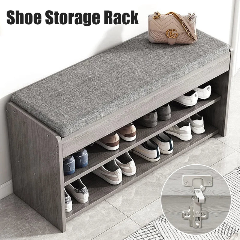 Shoe Cabinet Bench with Storage – Hallway Shoe Rack Seating Stool