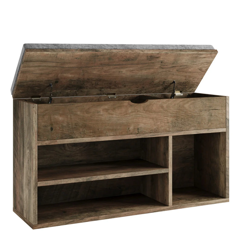 Shoe Storage Bench with Cushion - Padded Seat & Flip-Top Storage Organiser Rack