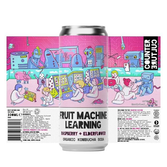Counter Culture - Raspberry + Elderflower Organic Kombucha Soda