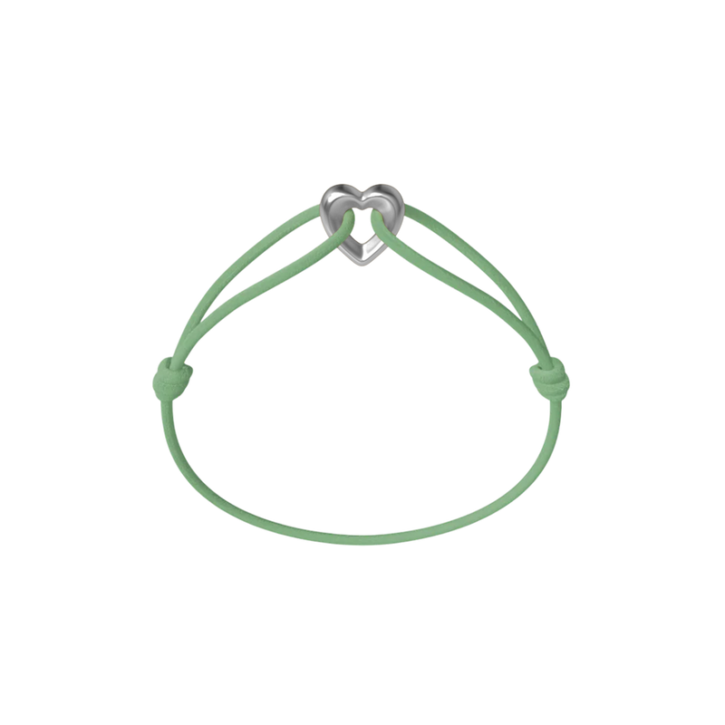 Silver Heart Cord Bracelet