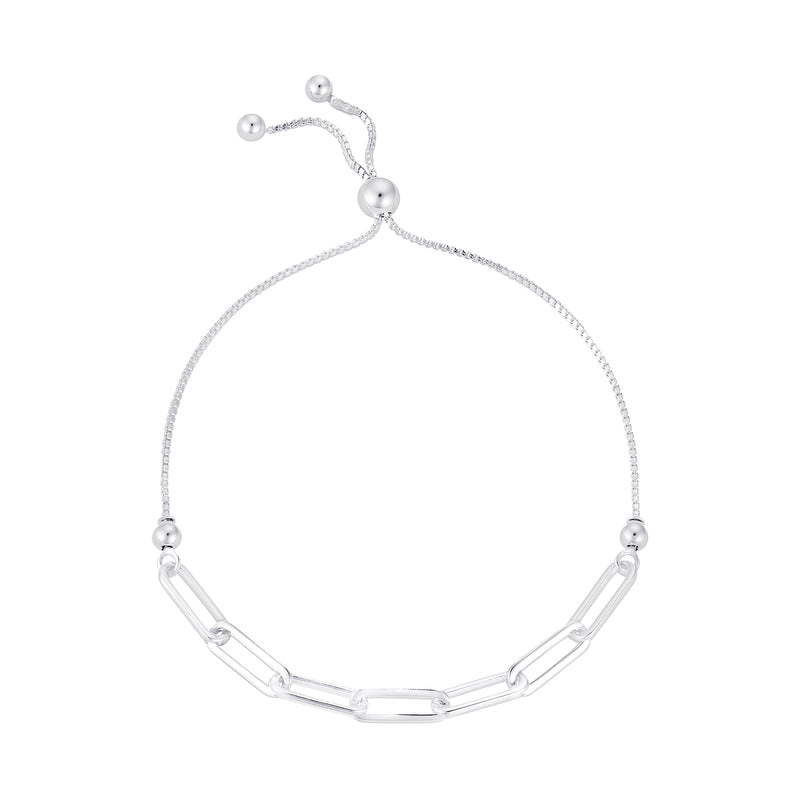 Paperclip Link Bolo Bracelet