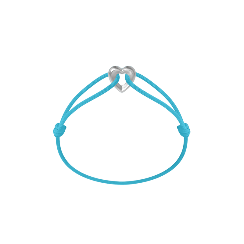Silver Heart Cord Bracelet