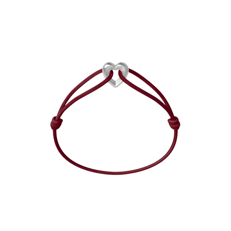 Silver Heart Cord Bracelet