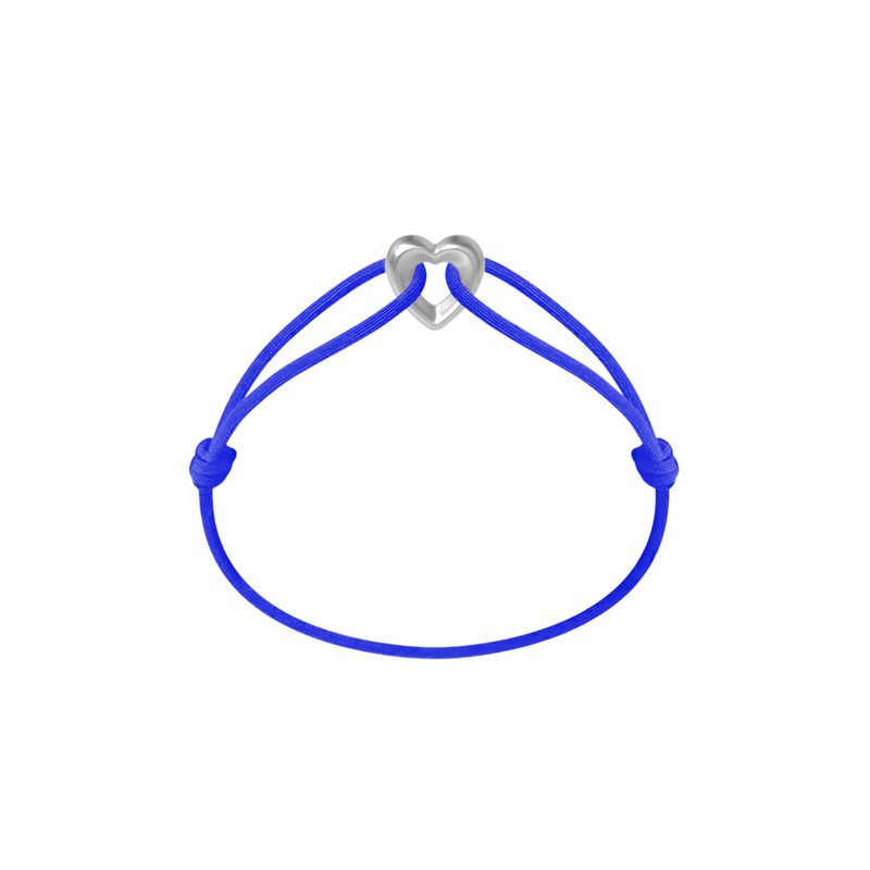 Silver Heart Cord Bracelet