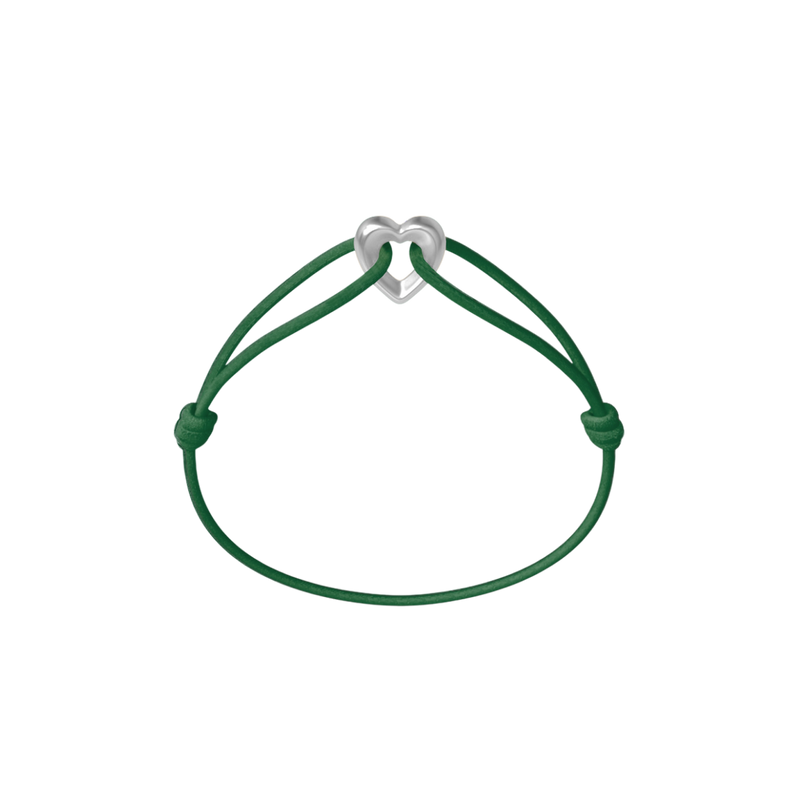 Silver Heart Cord Bracelet