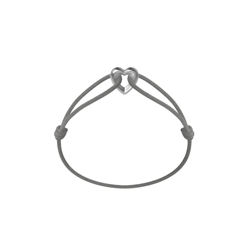 Silver Heart Cord Bracelet