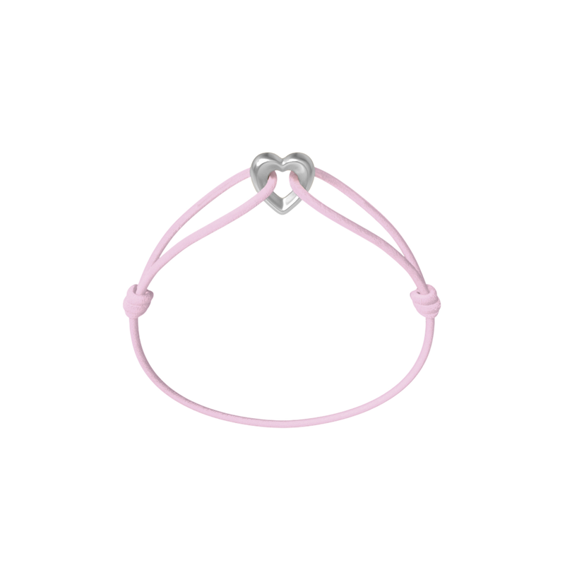 Silver Heart Cord Bracelet
