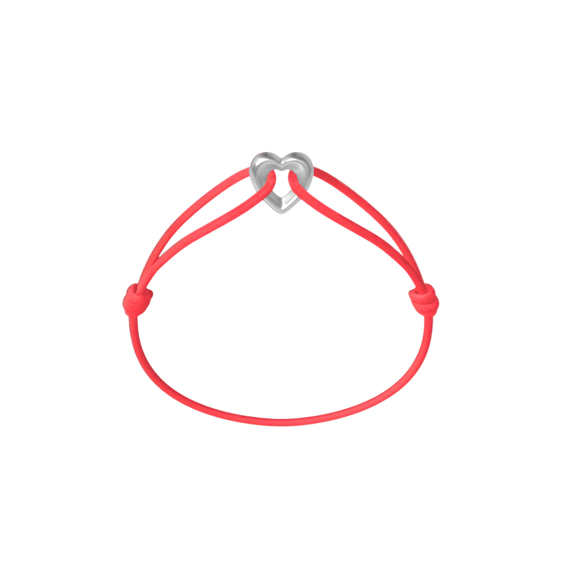 Silver Heart Cord Bracelet