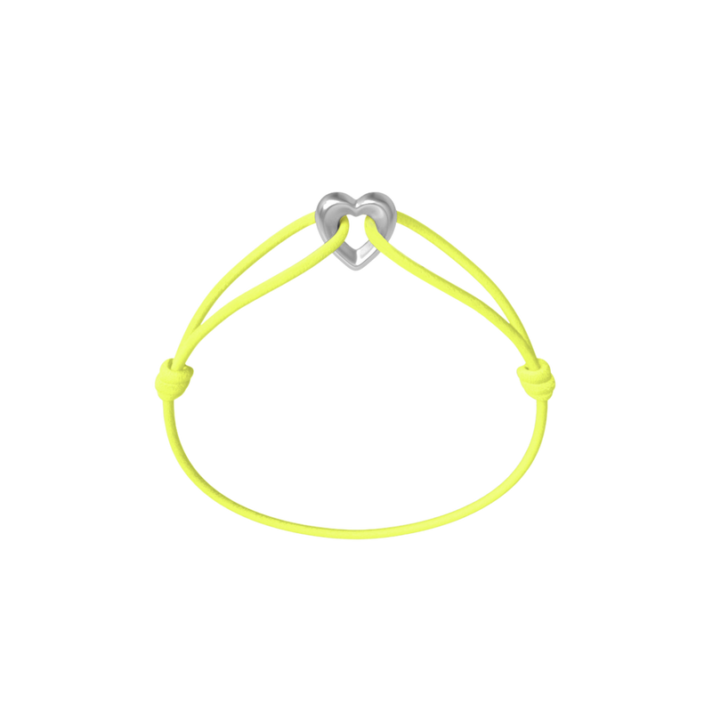 Silver Heart Cord Bracelet