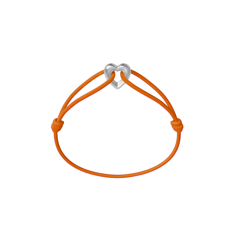 Silver Heart Cord Bracelet