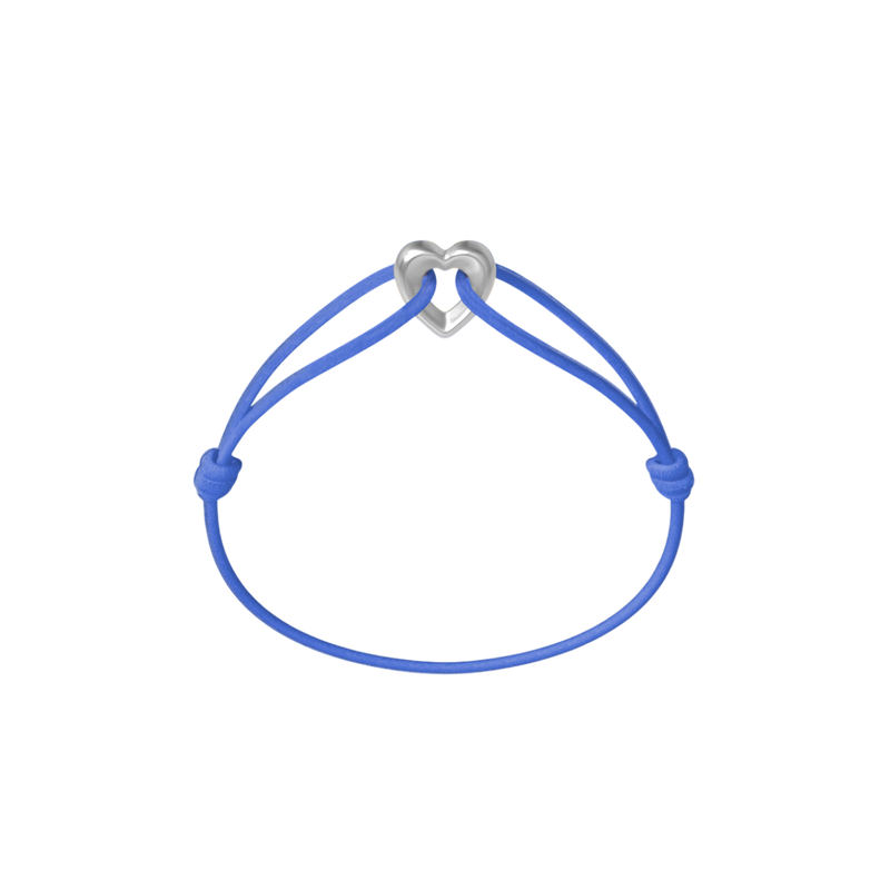 Silver Heart Cord Bracelet