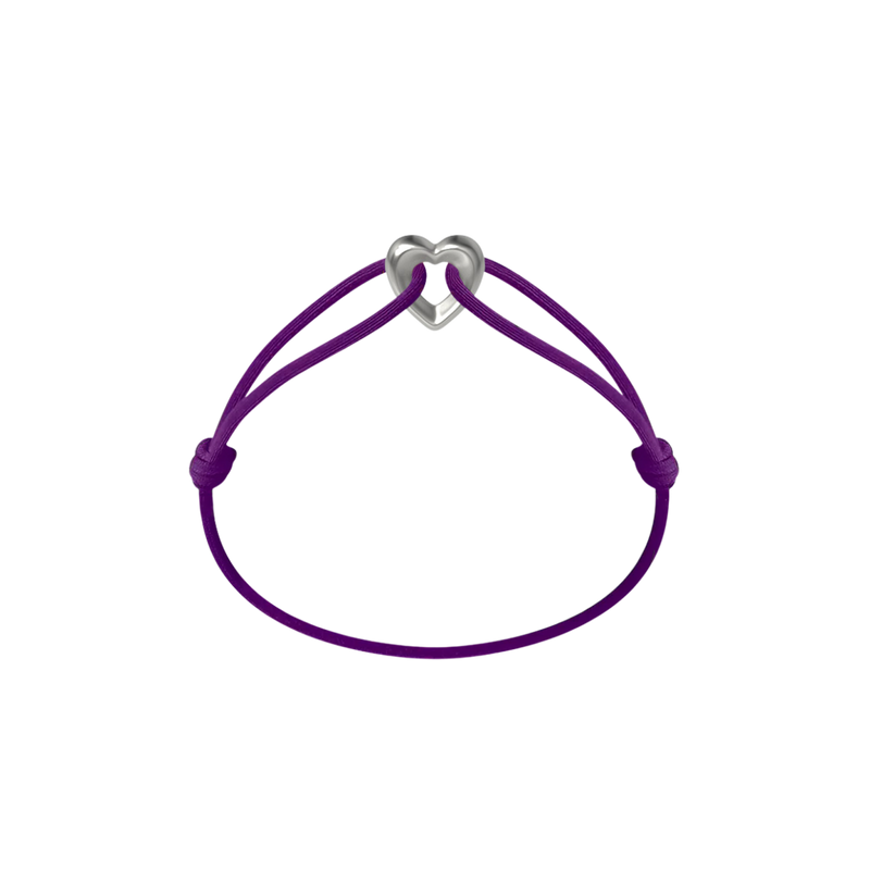 Silver Heart Cord Bracelet