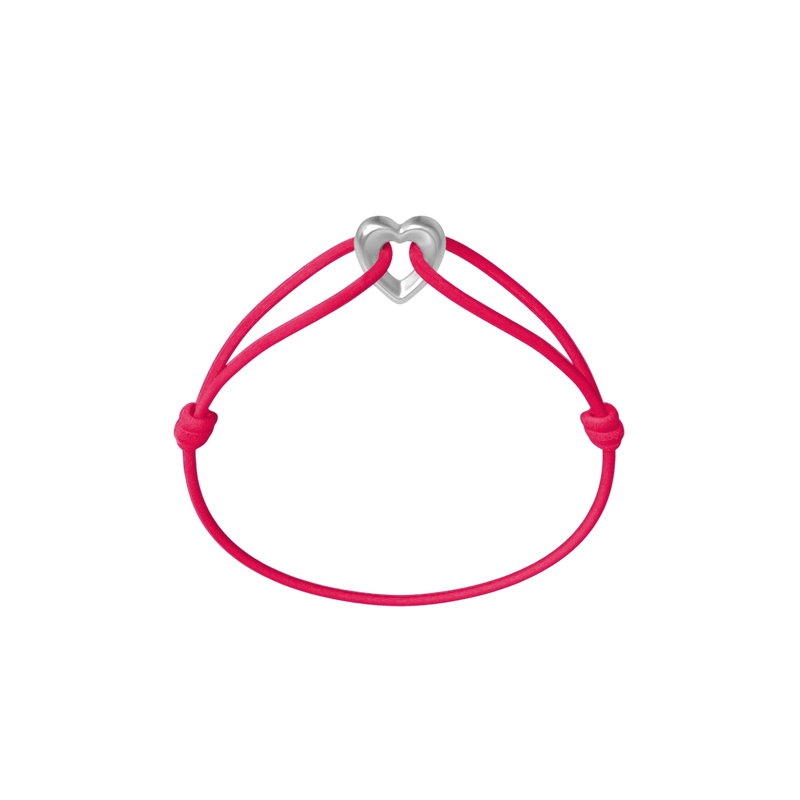Silver Heart Cord Bracelet