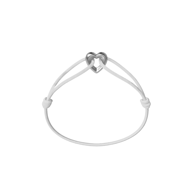 Silver Heart Cord Bracelet