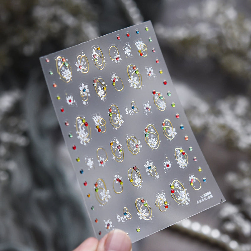 Hello Claws | Silver Snow Nail Deco Sticker
