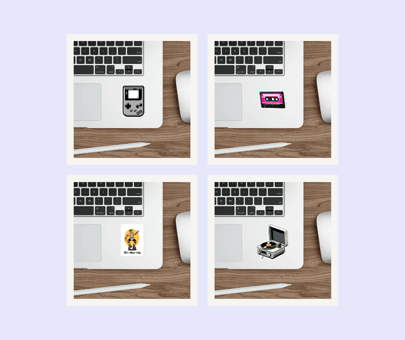 Retro Vibes Sticker Bundle – 90s Aesthetic Nostalgia