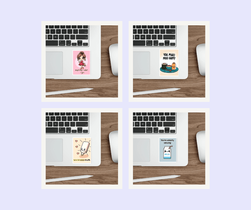 Positive Pun Vinyl Sticker Pack – Feel Good Quotes