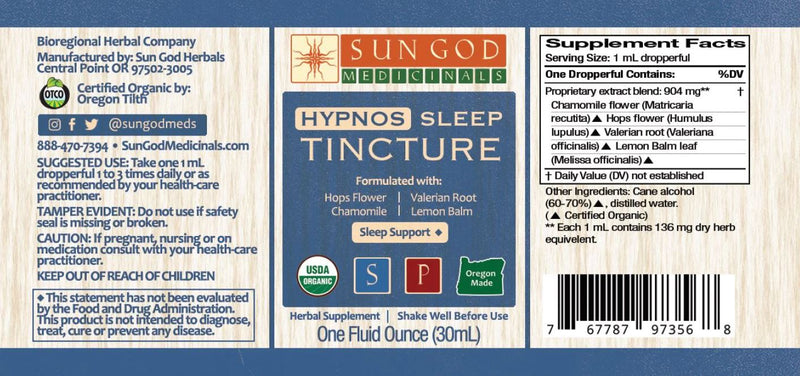 Sleep Organic Tincture - DEEP & CALMING SLEEP
