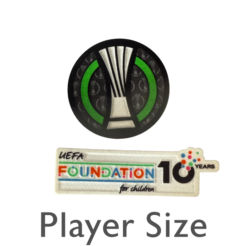 Europa Conference League Sleeve Badges 2025/26 - Trophy Badge and UEFA Federation Patch  (10 Years)